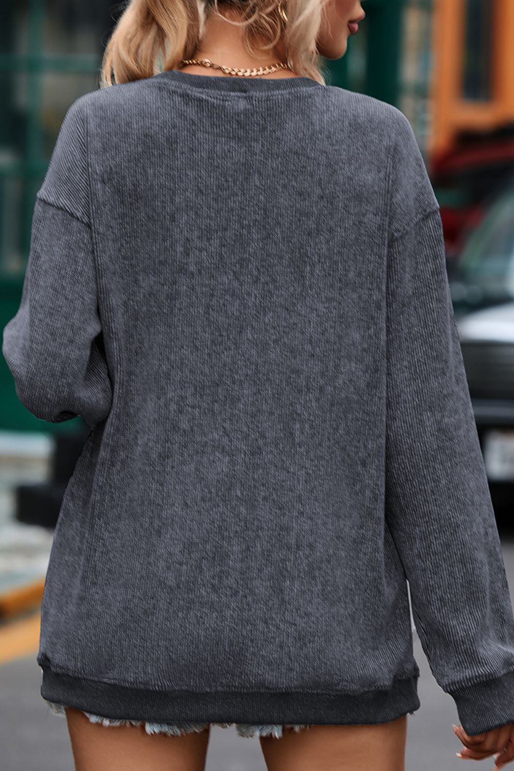 Lucky Clover Beer Sequin Round Neck Sweatshirt-Teresa's Fashionista LLC