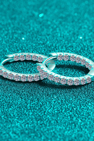 Moissanite 925 Sterling Silver Huggie Earrings-Teresa's Fashionista LLC