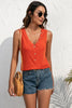 Buttoned Deep V Tank-Teresa's Fashionista LLC