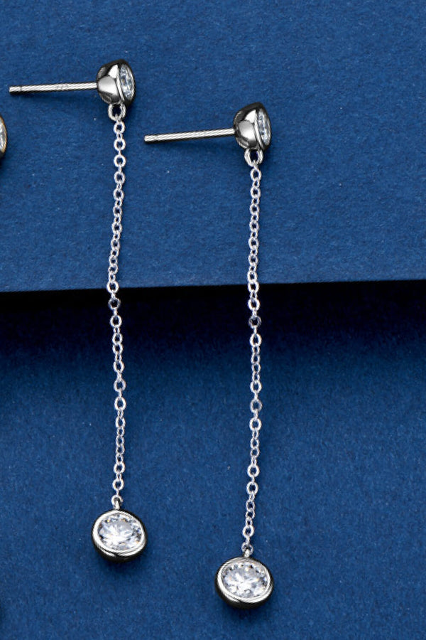 Moissanite Chain Earrings-Teresa's Fashionista LLC