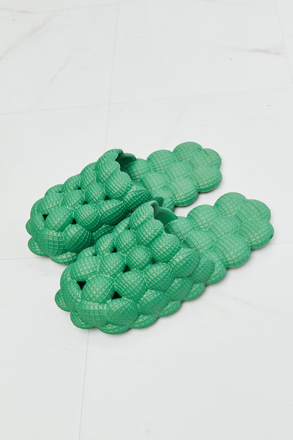 NOOK JOI Laid Back Bubble Slides in Green-Teresa's Fashionista LLC