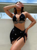 Glitter Halter Neck Backless Three-Piece Swim Set-Teresa's Fashionista LLC