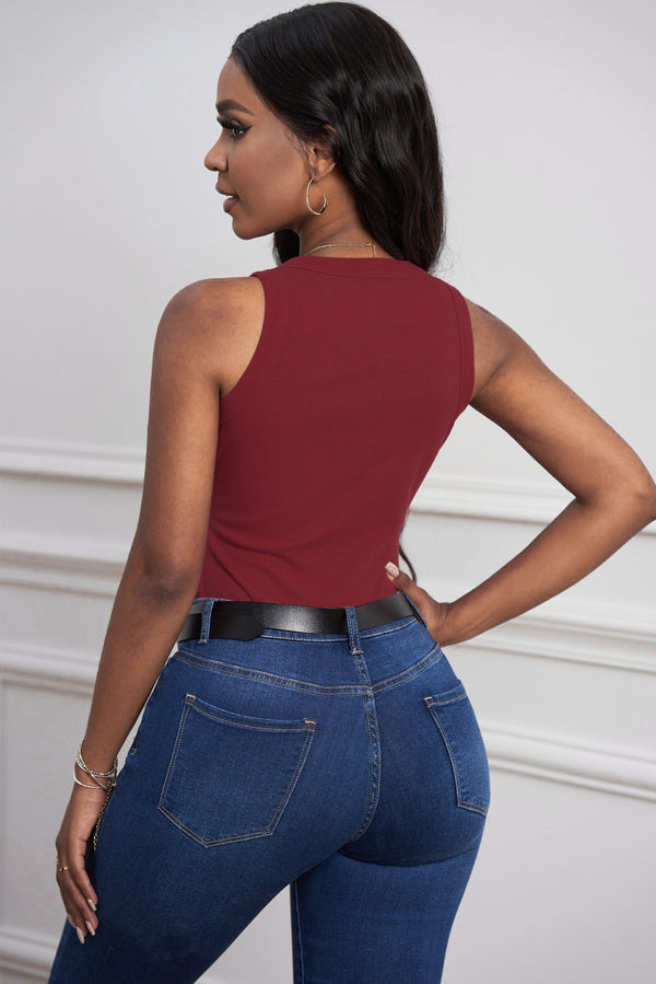 Round Neck Sleeveless Tank-Teresa's Fashionista LLC