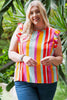 Plus Size Striped Round Neck Ruffled Tank-Teresa's Fashionista LLC