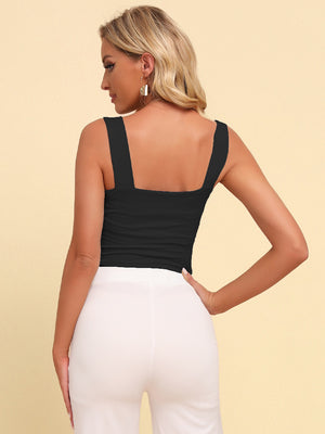 Square Neck Sleeveless Knit Top-Teresa's Fashionista LLC