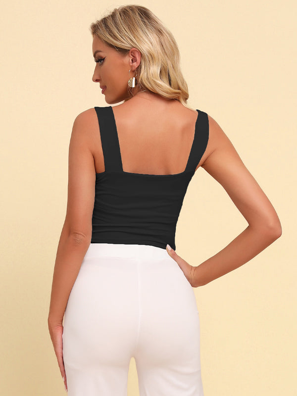 Square Neck Sleeveless Knit Top-Teresa's Fashionista LLC