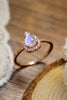 Moonstone Teardrop 925 Sterling Silver Halo Ring-Teresa's Fashionista LLC
