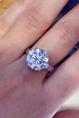 5 Carat Moissanite Platinum-Plated Ring-Teresa's Fashionista LLC