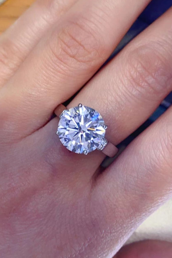 5 Carat Moissanite Platinum-Plated Ring-Teresa's Fashionista LLC