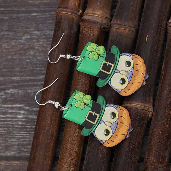 Owl Acrylic Dangle Earrings-Teresa's Fashionista LLC