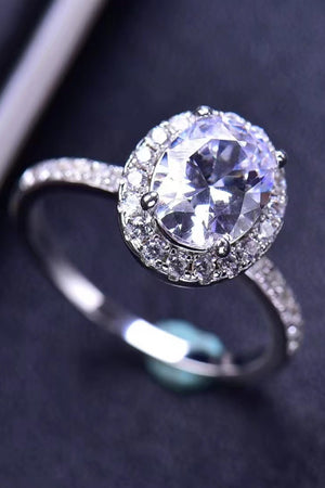 2 Carat Moissanite Platinum-Plated Ring-Teresa's Fashionista LLC
