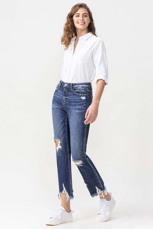 Lovervet Jackie Full Size High Rise Crop Straight Leg Jeans-Teresa's Fashionista LLC