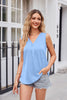 V-Neck Curved Hem Satin Tank-Teresa's Fashionista LLC
