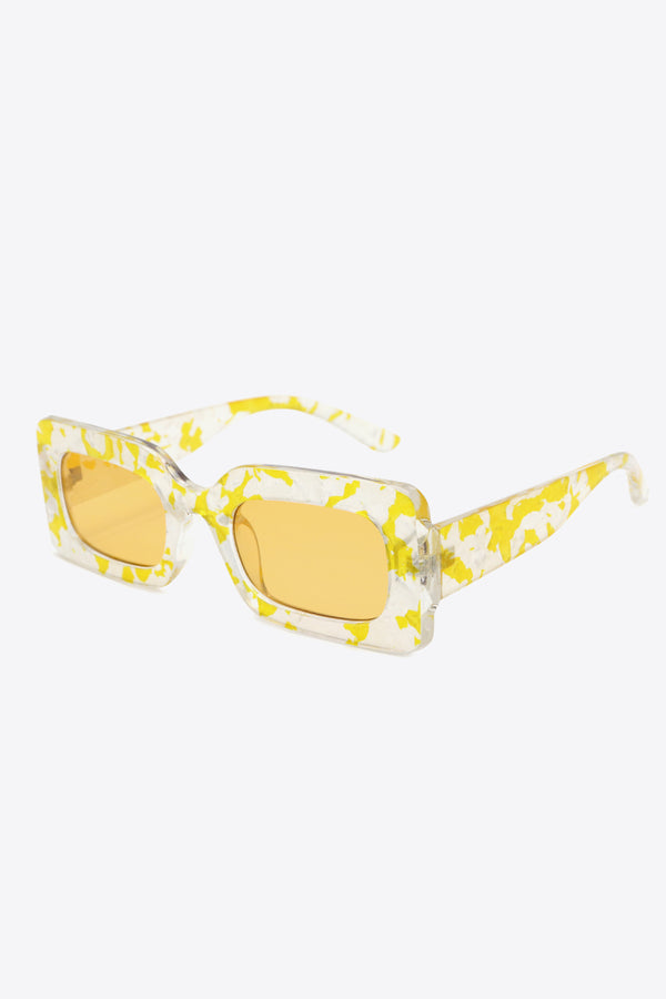 Tortoiseshell Rectangle Polycarbonate Sunglasses-Teresa's Fashionista LLC
