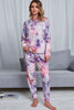 Tie-Dye Crewneck Top and Drawstring Waist Joggers Lounge Set-Teresa's Fashionista LLC