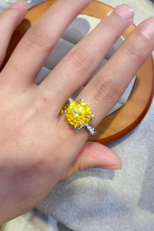 5 Carat Moissanite 925 Sterling Silver Ring in Banana Yellow-Teresa's Fashionista LLC