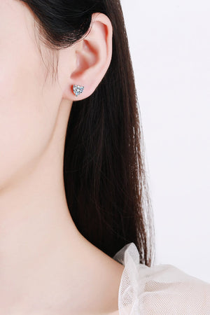 2 Carat Moissanite Heart-Shaped Stud Earrings-Teresa's Fashionista LLC