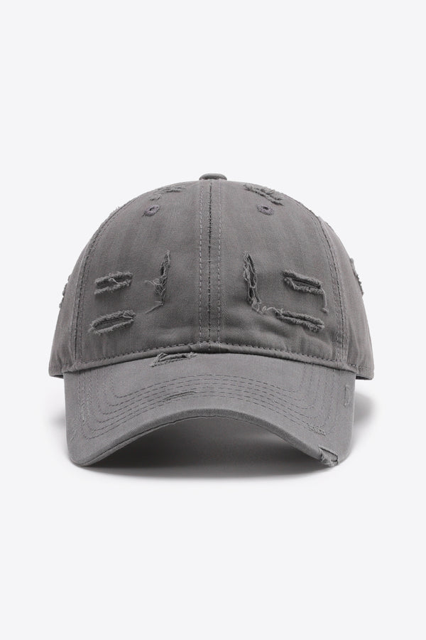 Distressed Adjustable Baseball Cap-Teresa's Fashionista LLC
