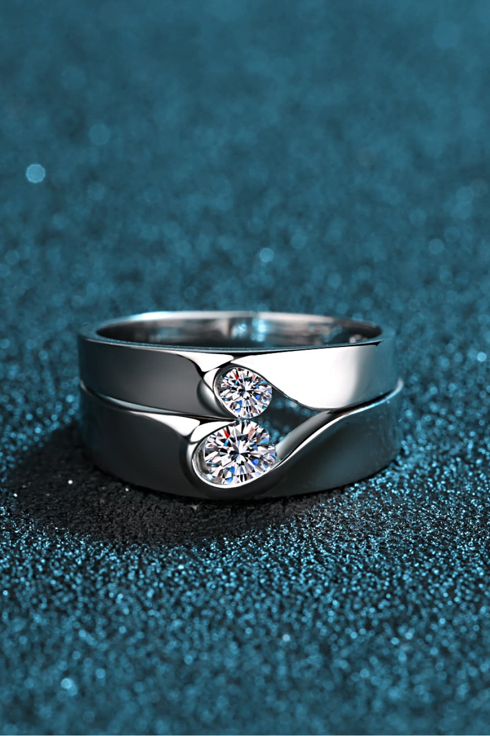 Moissanite Rhodium-Plated Ring-Teresa&#39;s Fashionista LLC