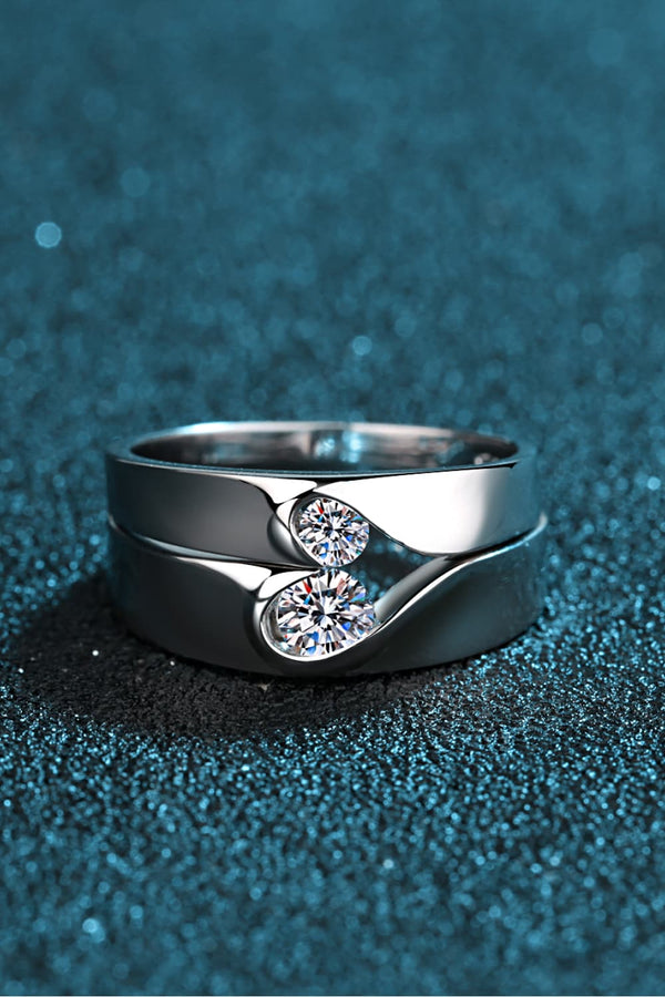 Moissanite Rhodium-Plated Ring-Teresa's Fashionista LLC