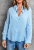 Textured Button Front Curved Hem Shirt-Teresa's Fashionista LLC