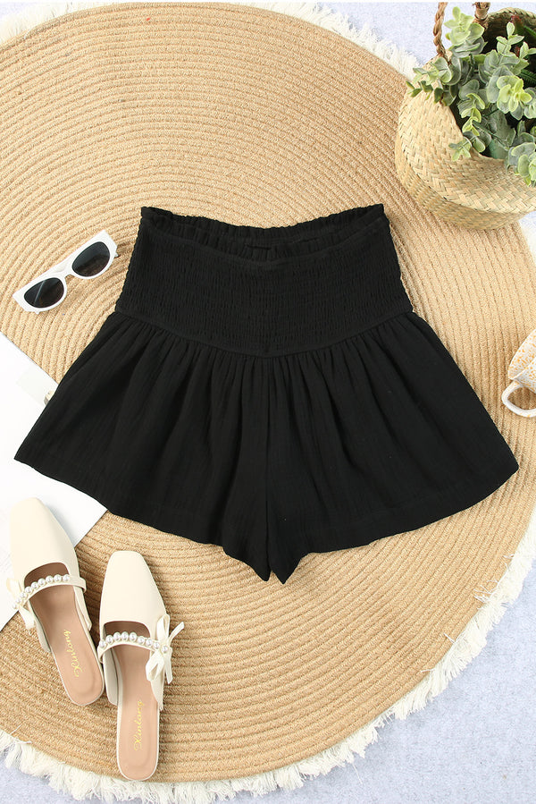 Smocked Waist Culotte Shorts-Teresa's Fashionista LLC