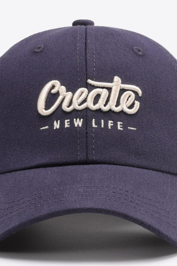 CREATE NEW LIFE Adjustable Cotton Baseball Cap-Teresa's Fashionista LLC