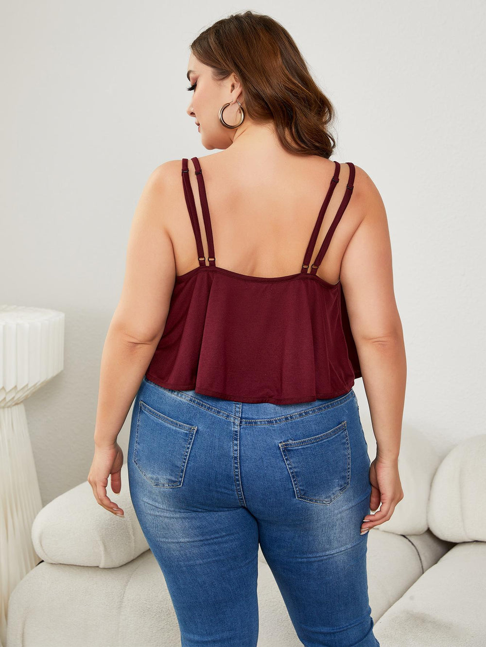 Plus Size Double-Strap Scoop Neck Cami-Teresa's Fashionista LLC