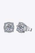 1 Carat Moissanite Geometric Stud Earrings-Teresa's Fashionista LLC