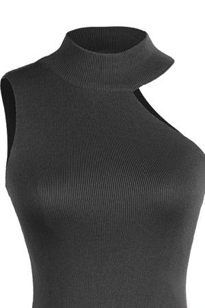 Asymmetrical Sleeveless Rib-Knit Top-Teresa's Fashionista LLC