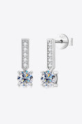 Moissanite and Zircon 925 Sterling Silver Drop Earrings-Teresa's Fashionista LLC