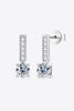Moissanite and Zircon 925 Sterling Silver Drop Earrings-Teresa's Fashionista LLC
