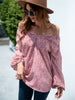 Printed Tie-Neck Balloon Sleeve Blouse-Teresa's Fashionista LLC