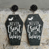 Coffin Shape Wooden Dangle Earrings-Teresa's Fashionista LLC