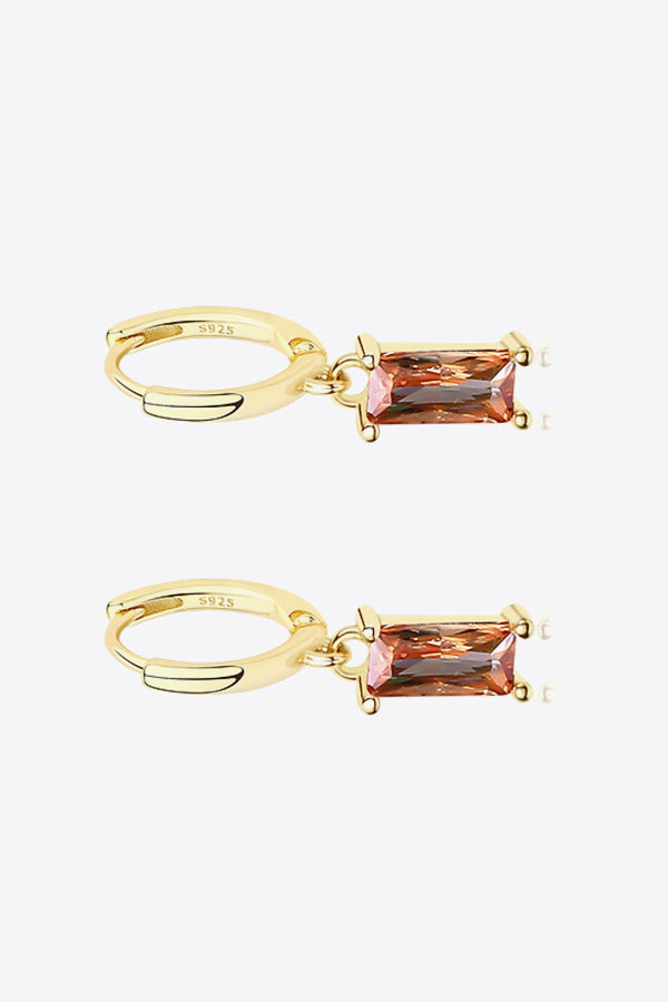 Retro 925 Sterling Silver Cubic Zirconia Drop Earrings-Teresa's Fashionista LLC