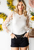 Textured Applique Long Sleeve Blouse-Teresa's Fashionista LLC