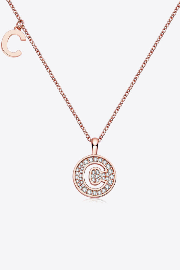 Moissanite A to J Pendant Necklace-Teresa's Fashionista LLC
