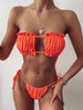 Frill Trim Ruched Bikini Set-Teresa's Fashionista LLC