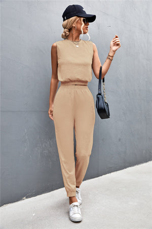 Sleeveless Top and Joggers Set-Teresa's Fashionista LLC