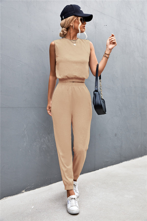 Sleeveless Top and Joggers Set-Teresa's Fashionista LLC