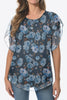 Printed Round Neck Curved Hem Blouse-Teresa's Fashionista LLC