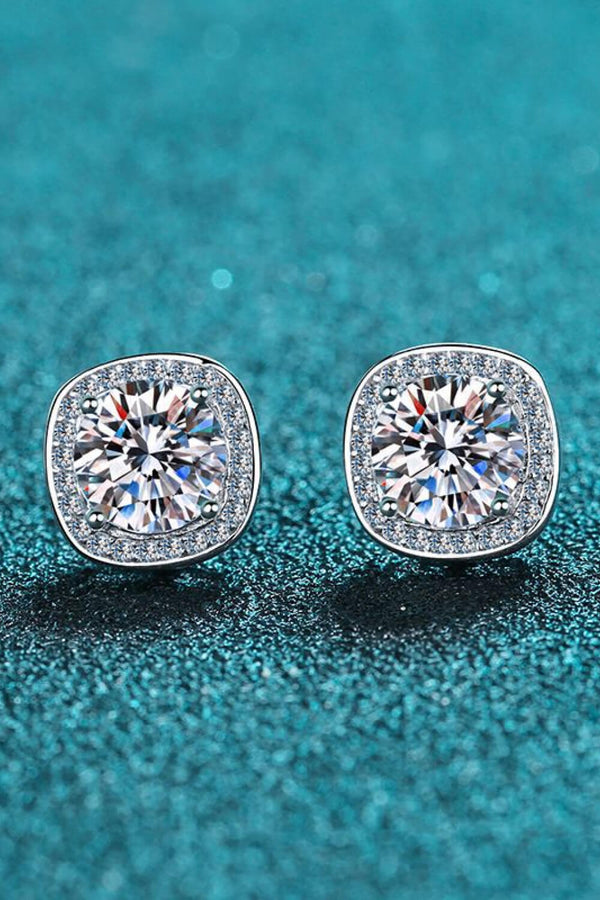 Let Me Love You 1 Carat Moissanite Stud Earrings-Teresa's Fashionista LLC