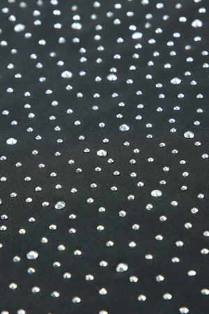 Rhinestone Round Neck Long Sleeve Bodysuit-Teresa's Fashionista LLC