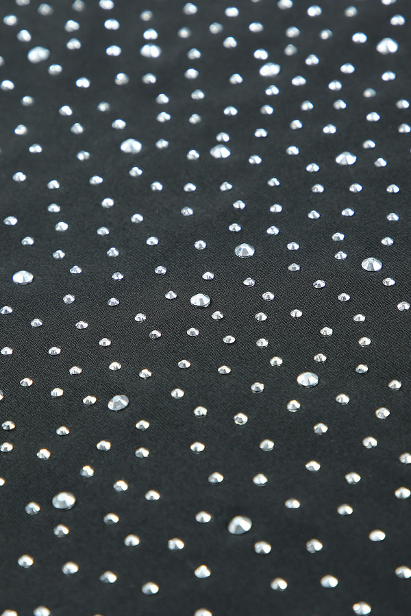 Rhinestone Round Neck Long Sleeve Bodysuit-Teresa's Fashionista LLC