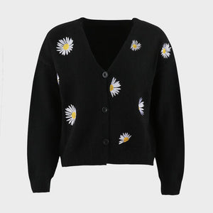 Flower Button Front Dropped Shoulder Cardigan-Teresa's Fashionista LLC