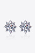 1 Carat Moissanite 925 Sterling Silver Flower Earrings-Teresa's Fashionista LLC