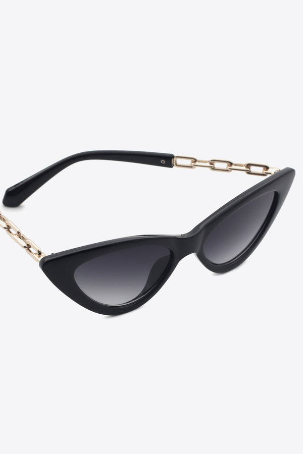 Chain Detail Cat-Eye Sunglasses-Teresa's Fashionista LLC