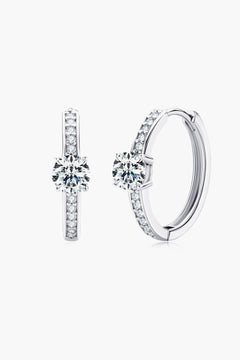 Carry Your Love 1 Carat Moissanite Platinum-Plated Earrings-Teresa's Fashionista LLC