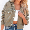 Hooded Dropped Shoulder Denim Jacket-Teresa's Fashionista LLC