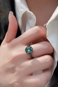 925 Sterling Silver Paraiba Tourmaline 4-Prong Ring-Teresa's Fashionista LLC